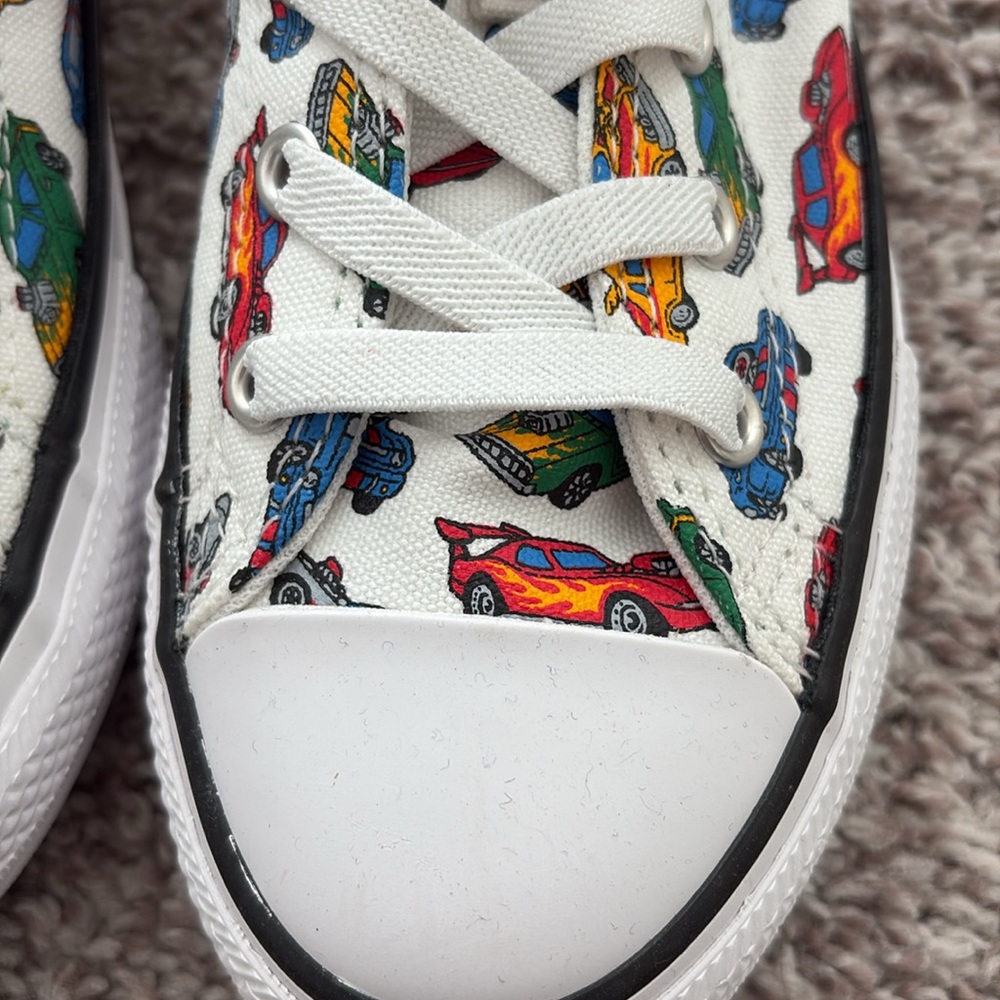 Hot Rod cars Velcro Converse kids shoes - size 1.5 - Picture 7 of 7